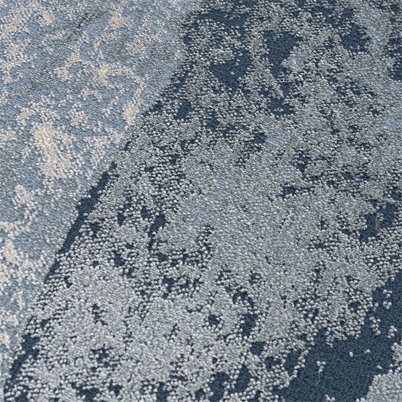 Tapis abstrait à vagues abstraites, Rectangle 5 pi 3 po x 7 pi