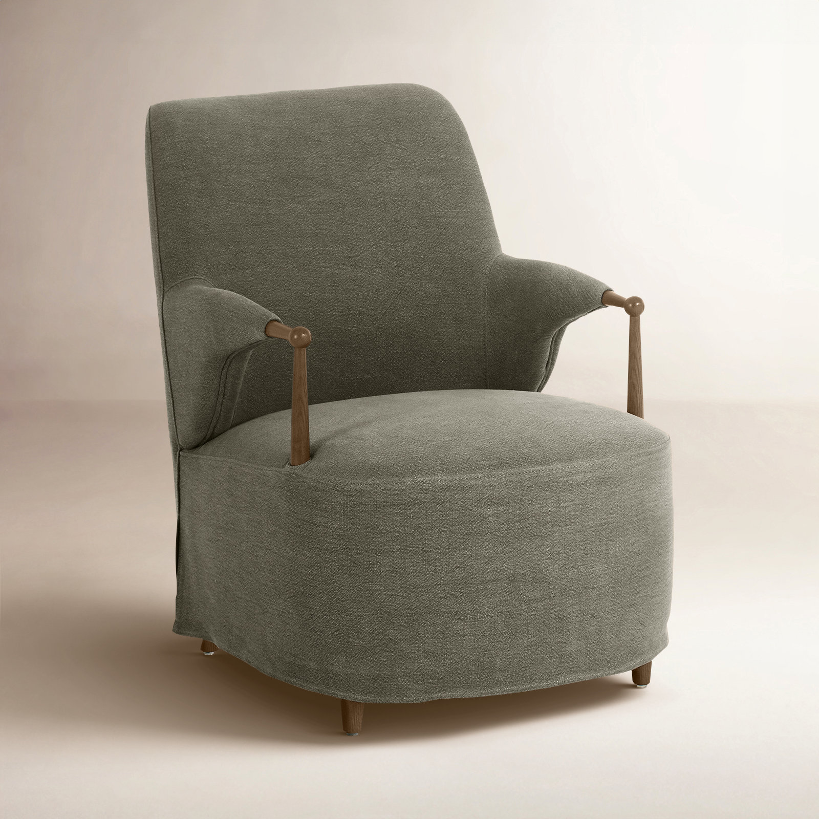 Brently Chair, Green Linen