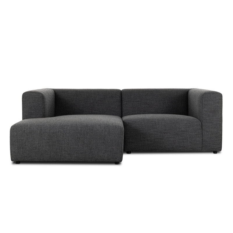 Lawndale Chaise Sectional, Left Hand Facing, Saxon Charcoal Polyester Blend