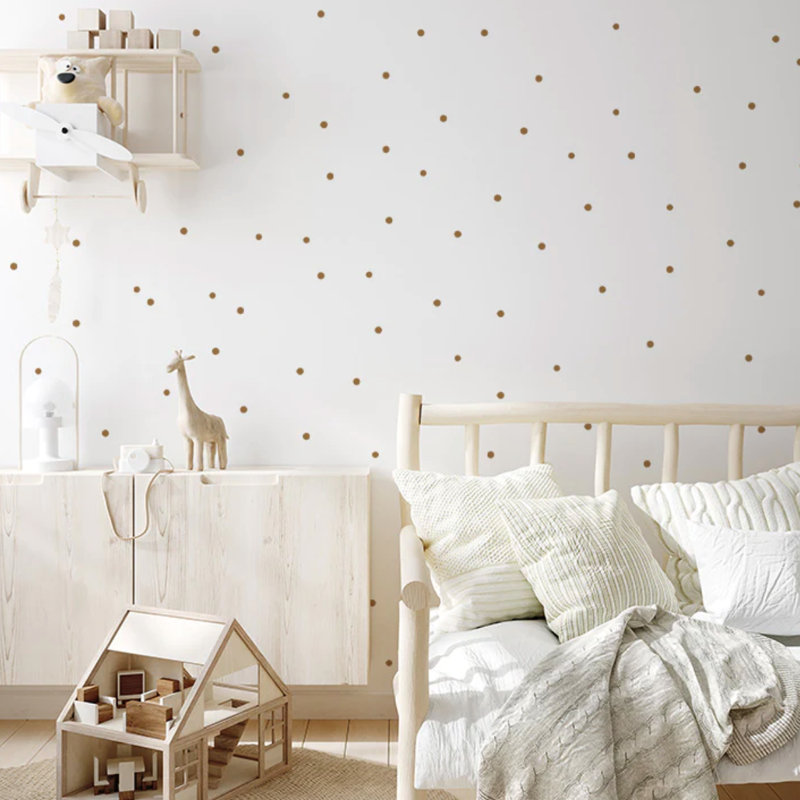 Adhésif décoratif petits pois, Cuivre métallique