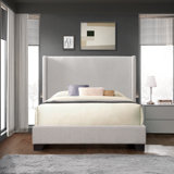 Reinette Upholstered Wingback Platform Bed