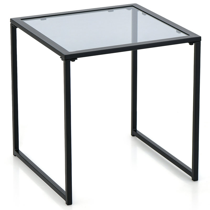 Leyun Square Metal Outdoor Side Table , 17'' in. W 17'' in. D