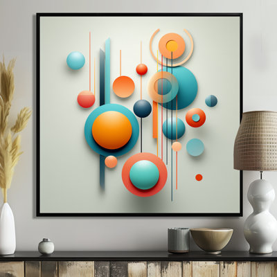 Ascending Bubbly Blue - Midcentury Wall Art