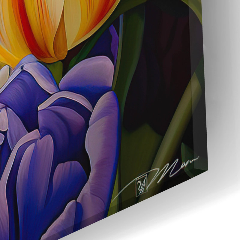 «Tulips In Spring» par Momart, art mural en verre acrylique, H 24 po x l 16 po x P 0,2 po