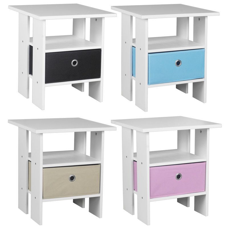 Sherbrooke End Table, White/Light Blue