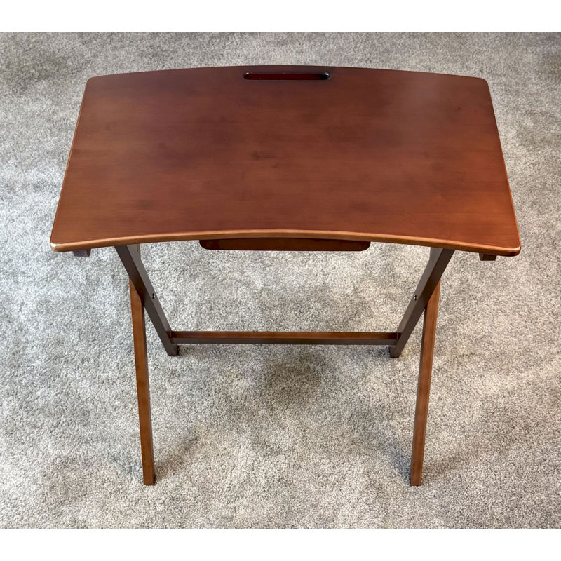 Table personnelle pliante en bambou massif, Acajou
