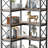 79.53" Tall 7-Tier Large Corner Bookshelf,Grey Wood & Metal Tall Storage Bookcase For Living Room Home Office-122821234