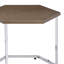 Nesting Table Set, Clear Glass, Taupe, Grey Washed & Chrome Finish