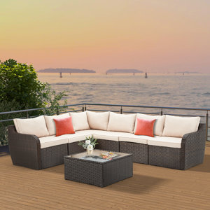 7 Piece Patio Furniture Set(Wine Red) *similar to stock photo* *incomplete,box 3/3 only* 