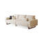 Canapé modulaire Mid-Century en coton et lin blanc crème-1579314815