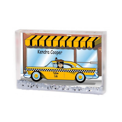Personalized Taxi Driver Female Snow Globe Frame Gift