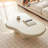 Cloud Shaped Coffee Table, Modern White End Table with 3-Leg Triangular Base, Compact Accent Table for Living Room-1808981321