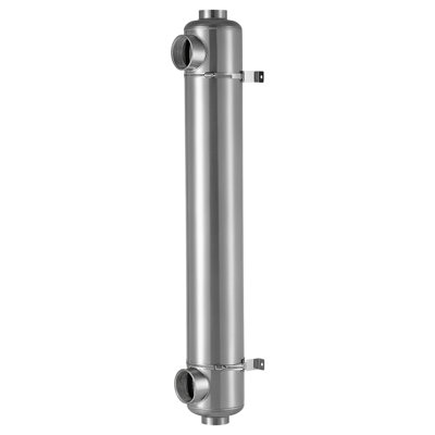 Pool Heat Exchanger, 600K BTU Swimming Pool Heater Exchanger, 316L Stainless Steel Construction, High Efficiency Water to Water Transfer Heating System for Spa, Hot Tub, Indoor/Outdoor, Silver