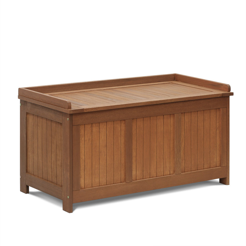 Natural Hardwood Outdoor Storage Deck Box