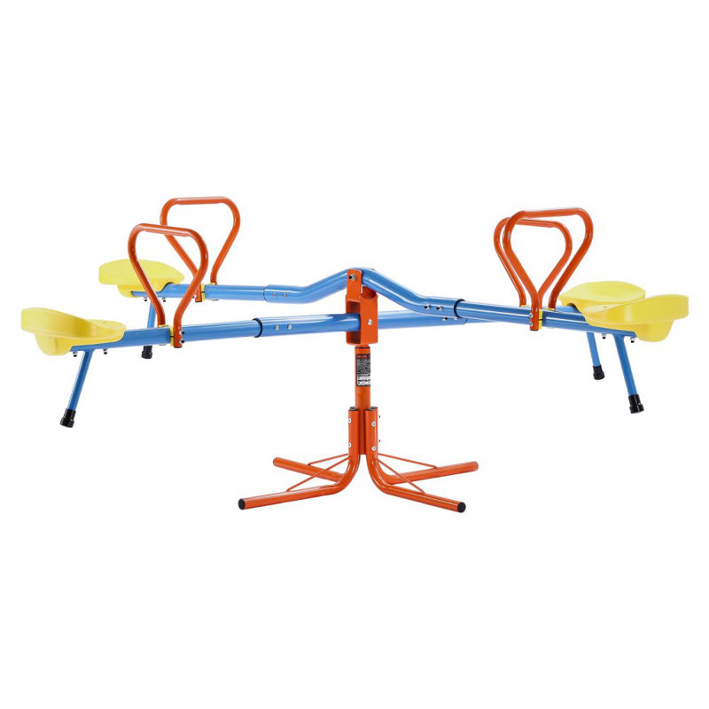2-4 Kids Seesaw 110 lbs Capacity 360 Degrees Rotating Teeter Totter Age 3+