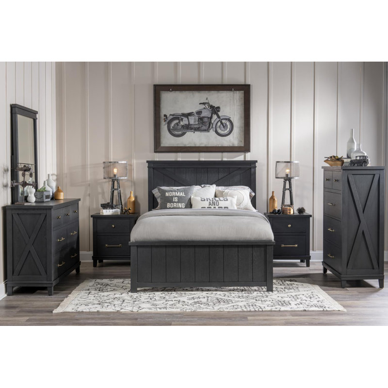 Commode 7 tiroirs Harriett, Noir, noir, noir, noir