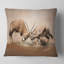 Gemsbok Antelopes Fighting - Coussin imprimé animal-30744096-30744100