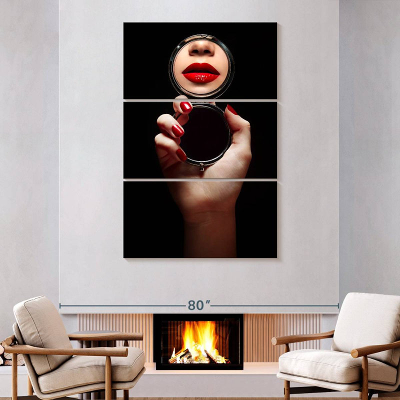 Shuttleworth Mirrored Lips, 74" H x 48" W