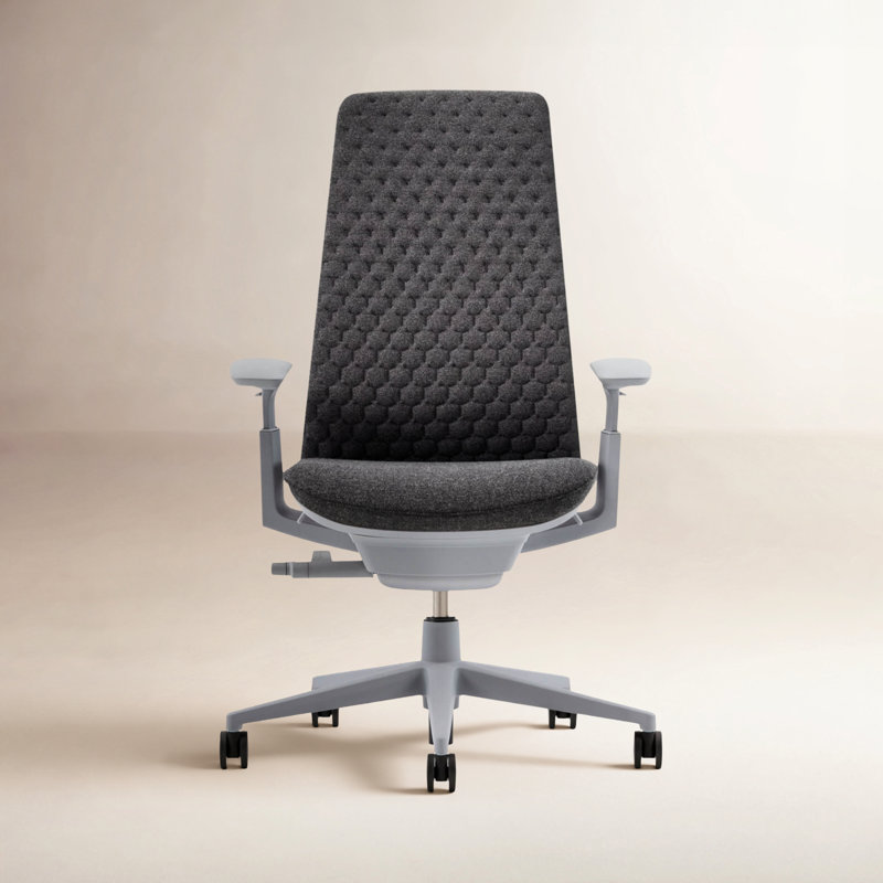 Haworth Fern Digital Knit Task Chair, Yes, Heathered Gray