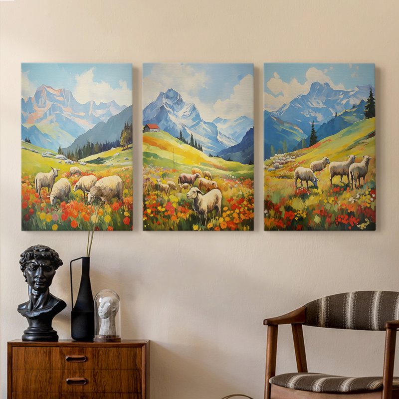 Lanscape Study Series CIV - Ensemble de 3 toiles tendues avec châssis - Prêt à être accroché, H 27 po x l 18 po