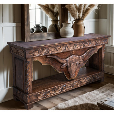 Lift-top Hand Carved Console