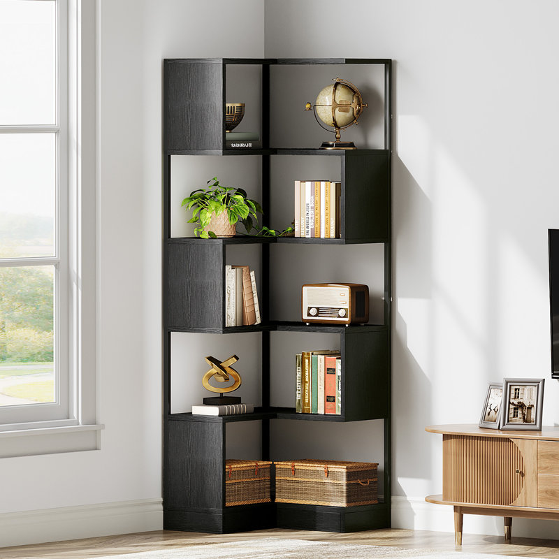 Alisande 180cm H x 60cm W Metal Corner Bookcase