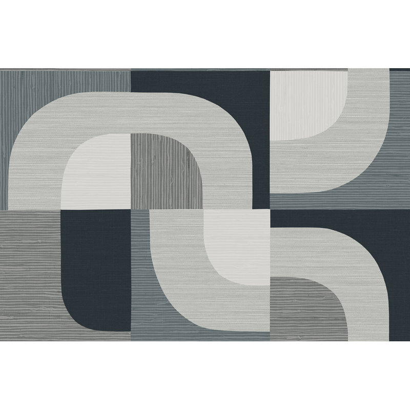 Papier peint Ivy Bronx Designs Tampere, Bleu/gris
