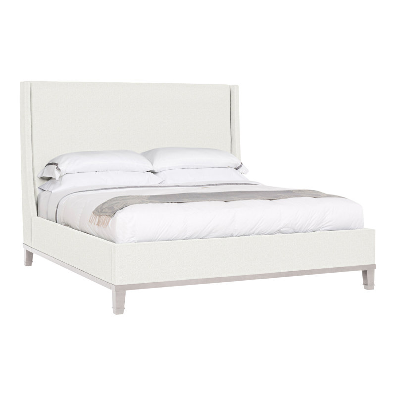 Michael Weiss Solid Wood Wingback Bed, Tuck Metal, Casa Blanca