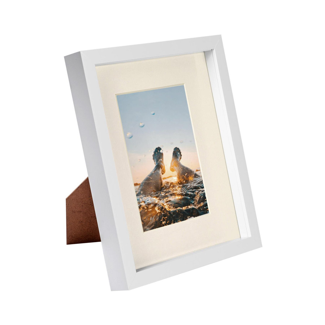 Nicola Spring - 8" x 10" White 3D Box Photo Frame