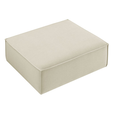 Restore Performance Fabric Upholstered Modular Ottoman In Ecru
