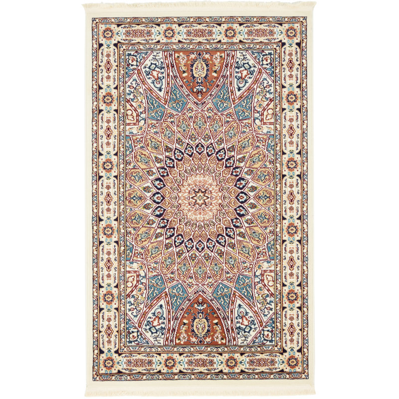 Tapis bleu Jackson Jackson, Rectangle 3 pi 1 po x 5 pi 3 po, Ivory
