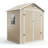 6 x 4 Ft Outdoor Resin Storage Shed with Floor Lockable Door Window Sloped Roof Garden Shed for Patio Backyard Lawn Mower Bike Tool Storage-122940978