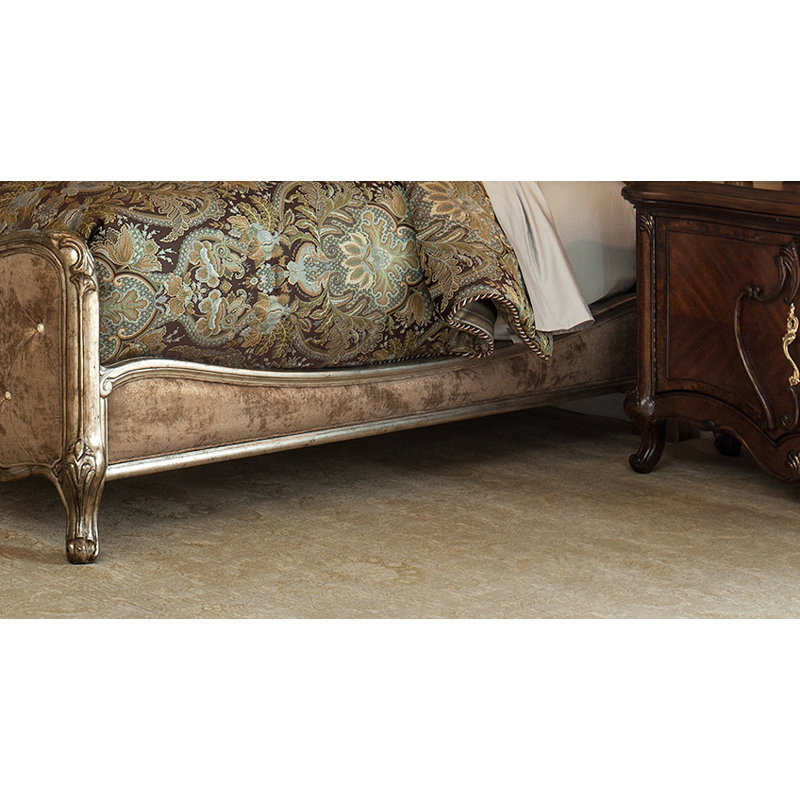 Upholstered Scalloped Bed, Champagne, Queen