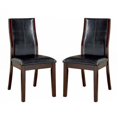 Ensemble de 2 chaises de salle à manger en similicuir espresso