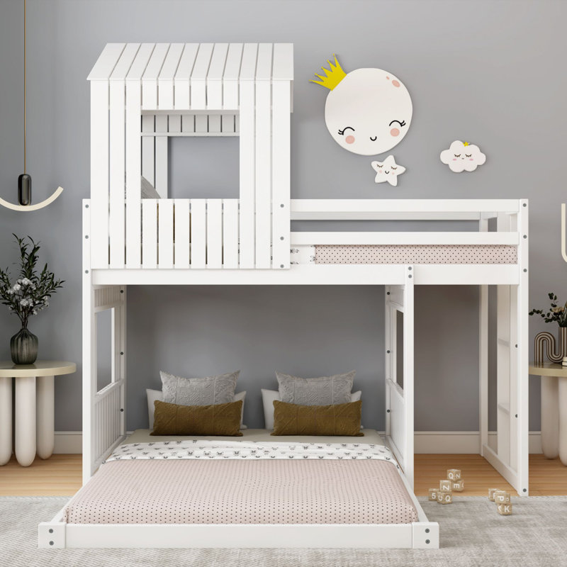 Alvan Kids Twin Over Full Bunk Bed, White