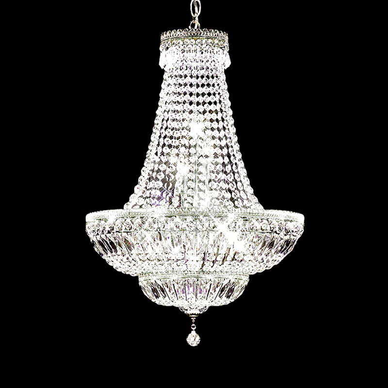 Imperial Chandelier, Silver, Chinese (K9), 34" H x 24" W x 24" D