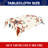 Memorial Day Scattered Star Tablecloth 60 x 120 inch Red White Blue for Dining and Outdoor Party