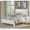 Modern Queen Bed Frame with White High Gloss Finish &amp; LED Lighted Headboard (No Box Spring Needed, Strong Support)