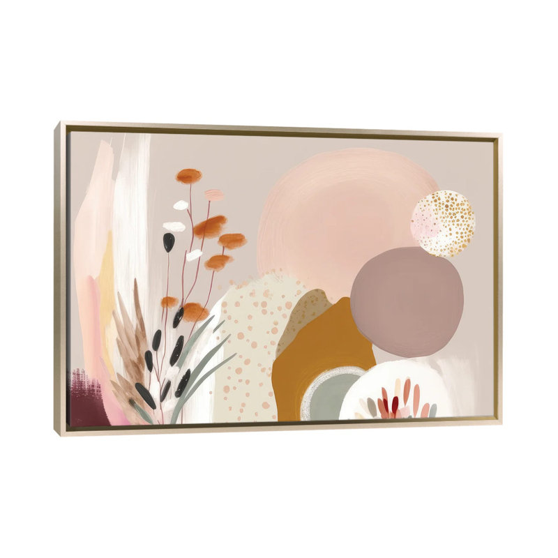 Beautiful Nature Forms, 32" H x 48" W x 1.5" D, No Mat, Champagne Floater Framed Canvas