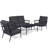 4-Person Steel Seating Group With Glass Table-401881815