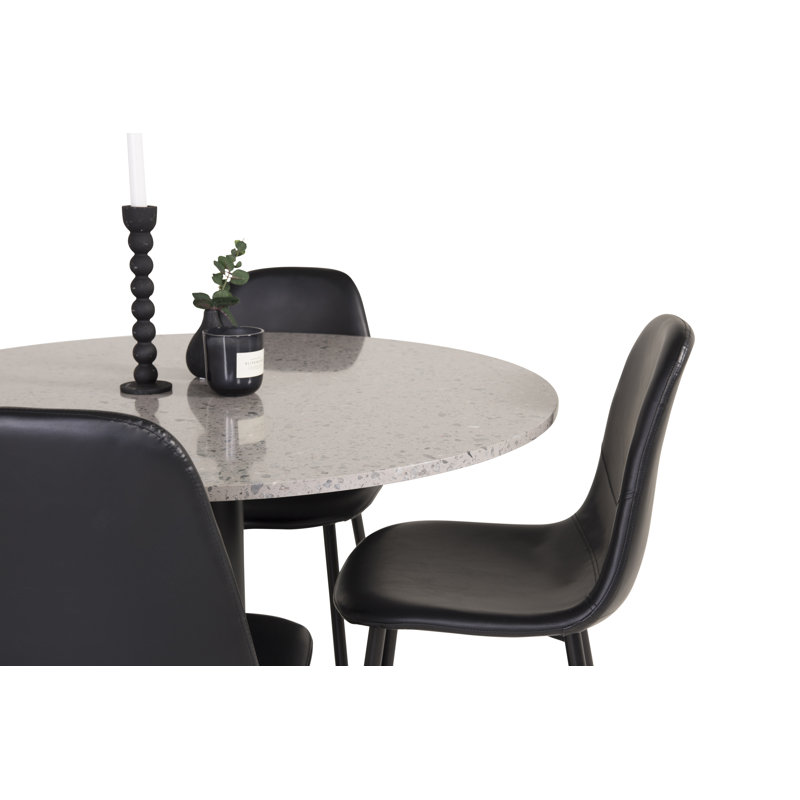Withernsea 4 - Person Dining Set, Black, Brown