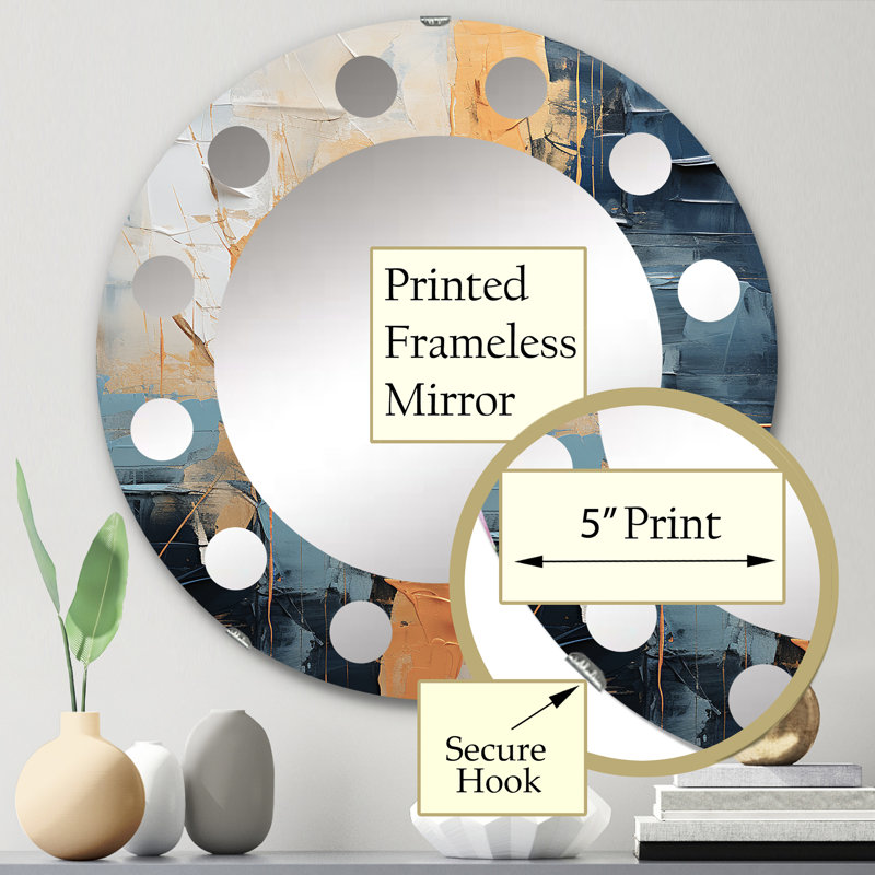 Amesley - Miroir mural moderne rond, 24 po x 24 po
