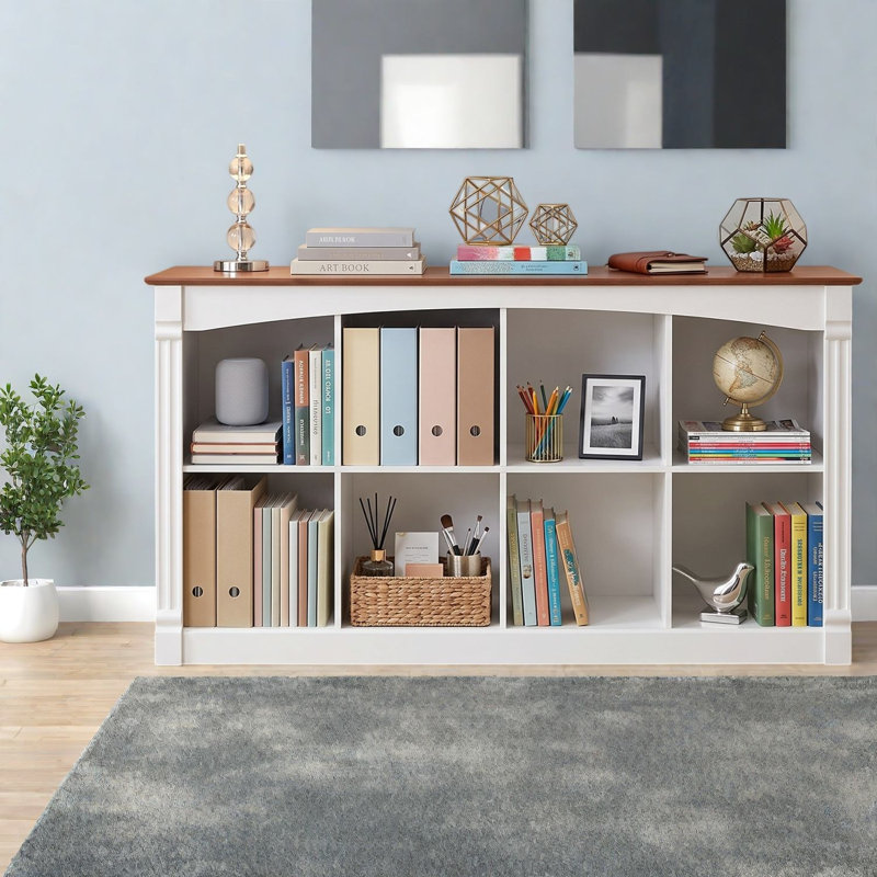 Bibliothèque cubique avec rangement, meuble de rangement de style ferme en bois MDF pour la maison