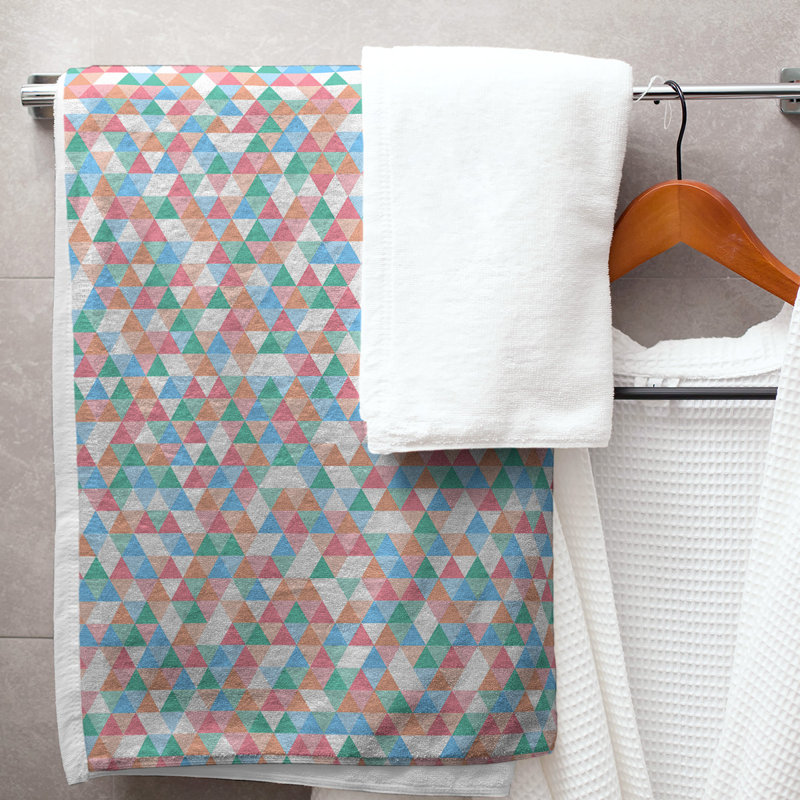 Katelyn Elizabeth Cotton Blend Bath Towel, Blue/Orange