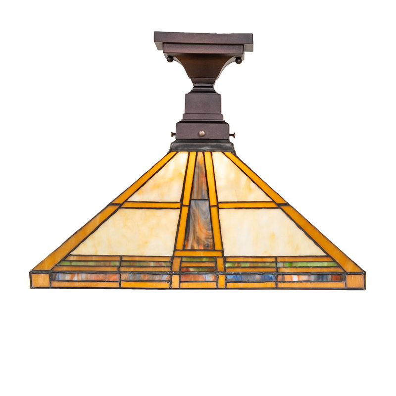17" Square Prairie Straw Flushmount