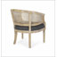 Chaise d'appoint avec structure en bois d'hévéa et revêtement gris anthracite, combinant élégance rétro et confort pour n'importe quelle pièce