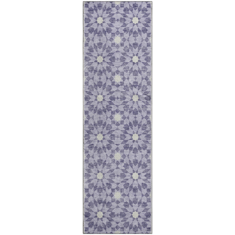 Premium Machine Washable Tweedy Lilac Rug, Runner 2'3" x 7'6"
