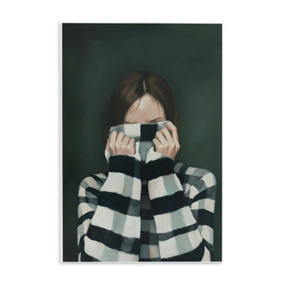 Warmed Striped Sweater Portrait Wall Plaque, design by Ros Ruseva