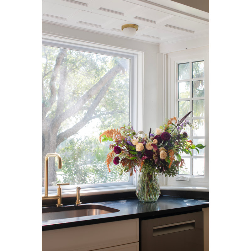 Ainsley 1-Light LED Flush Mount, Aged Brass