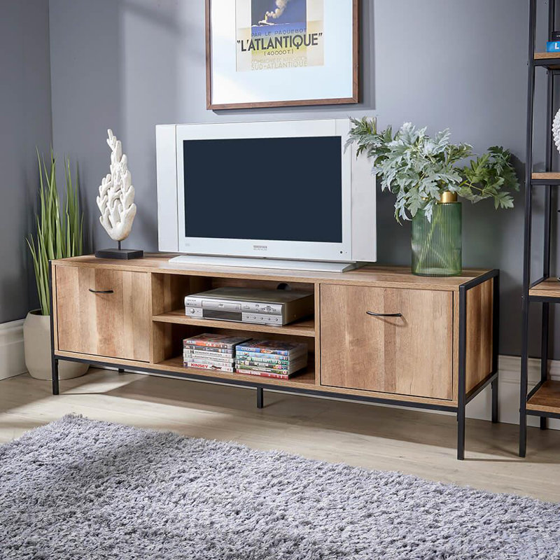 Edythe Unfinished TV Stand for TVs up to 43", Natural Wood